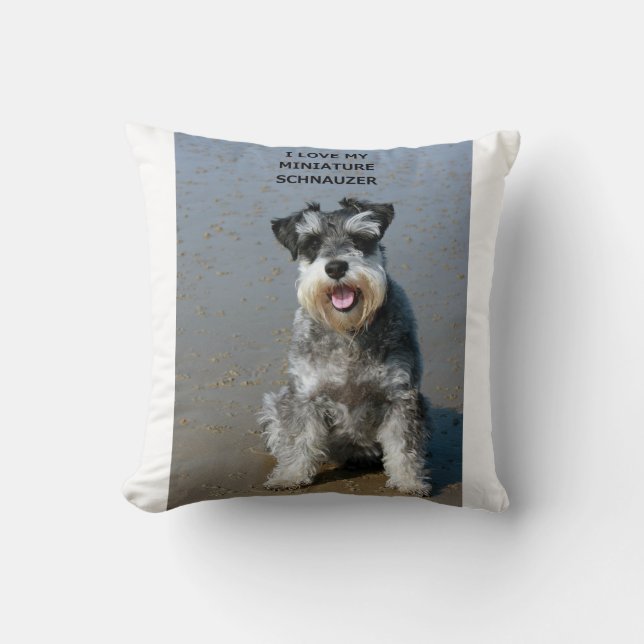 Cojín Decorativo foto de mini schnauzer-love w (Anverso)