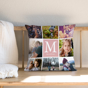 Cojín Decorativo Foto de Monograma Familiar