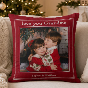 Cojín Decorativo Foto de Navidad Abuela Te Quiero