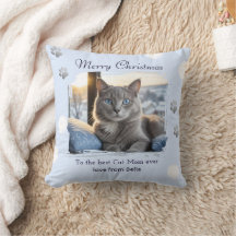 Foto de Navidad de Mascota Azul Hielo Mamá Gato
