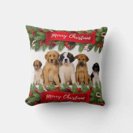 Cojín Decorativo Foto de Navidades de perros