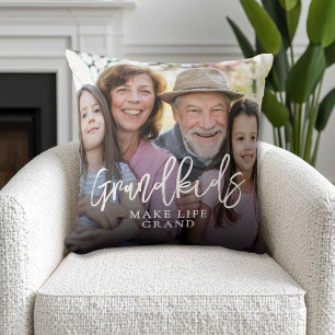 Cojín Decorativo Foto de nietos hace que la vida sea genial