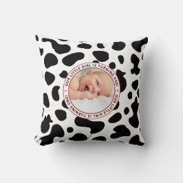 Cojín Decorativo foto de niña de primer cumpleaños