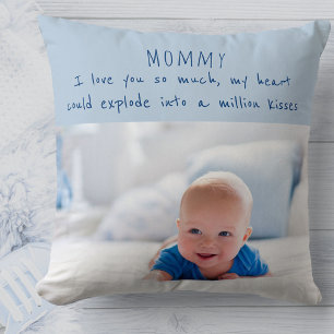 Cojín Decorativo Foto de niño y adorable mensaje para mamá