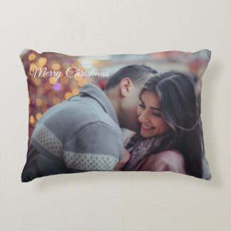 Cojín Decorativo Foto de pareja romántica de Navidad pastel amor