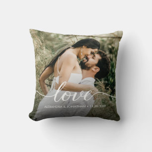 Cojín Decorativo Foto de Pareja Romántica Guión de Amor Personaliza