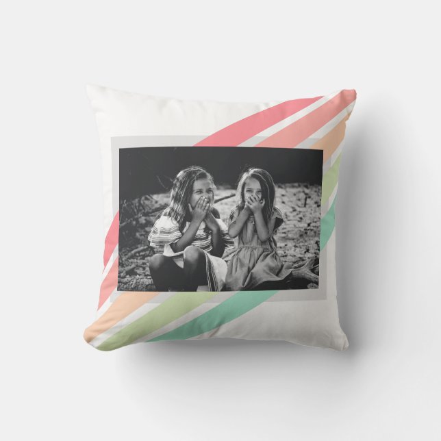 Cojín Decorativo Foto de Pastel de rayas arcoiris de regalo Persona (Anverso)