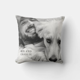Cojín Decorativo Foto de perro blanco y negro