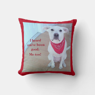 Cojín Decorativo Foto de perro lindo con orejas divertidas que sobr