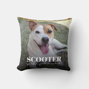 Cojín Decorativo Foto de Perro Memorial Huellas de Patas en Nuestro