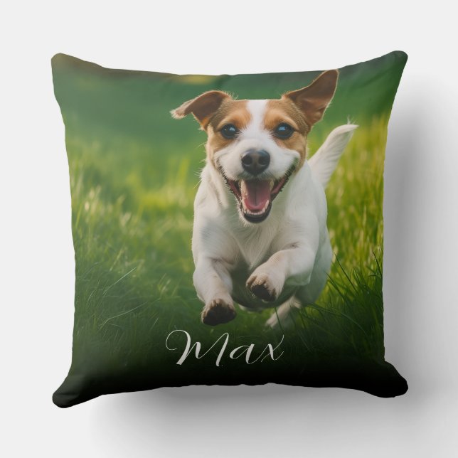 Cojín Decorativo Foto de perro personalizada  (Reverso )