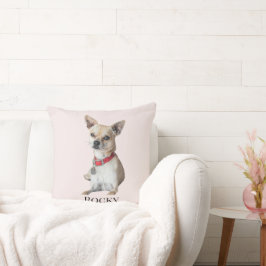 Cojín Decorativo Foto de perro personalizada | Nombre de mascota pe