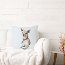 Cojín Decorativo Foto de perro personalizada | Nombre de mascota pe