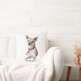 Cojín Decorativo Foto de perro personalizada | Nombre de mascota pe