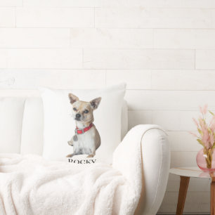 Cojín Decorativo Foto de perro personalizada   Nombre de mascota pe