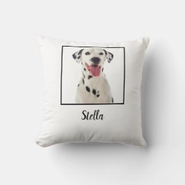 Cojín Decorativo Foto de perro Personalizado blanco minimalista