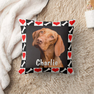 Cojín Decorativo Foto de perro y Personalizado de nombres pipa pers