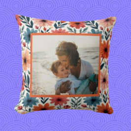 Cojín Decorativo Foto de Personalizado con motivos florales de prim