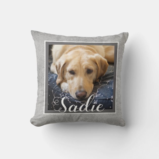 Cojín Decorativo foto de personalizado de perro añada la propia par (Anverso)