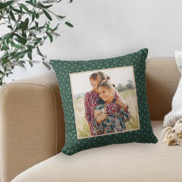 Cojín Decorativo Foto de puntos verdes festivos