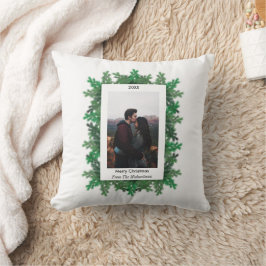 Cojín Decorativo Foto de ramas de árbol de Navidad