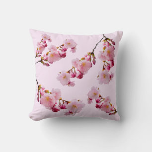 Cojín Decorativo Foto de ramas de flor de cerezo rosa sakura en pri