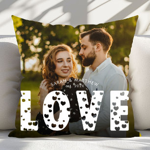 Cojín Decorativo Foto de recién casados enamorados rosados