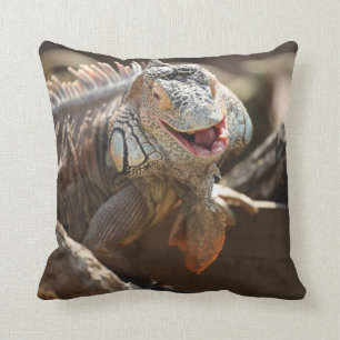 Cojín Decorativo Foto de risa de la iguana