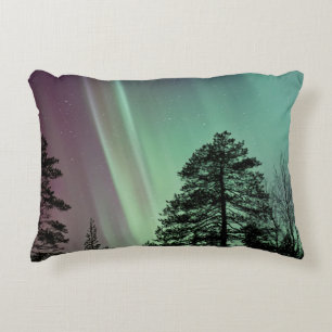 COJÍN DECORATIVO FOTO DE SILHOUETTE DE AURORA BOREALIS