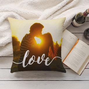Cojín Decorativo Foto de superposición del guión de amor