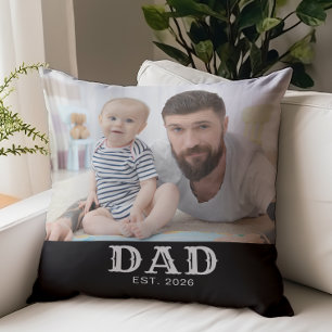 Cojín Decorativo Foto de tipografía negrita establecida por papá