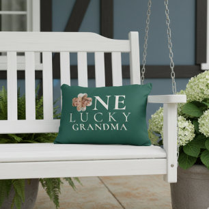 Cojín Decorativo Foto de trébol verde de la suerte de la abuela