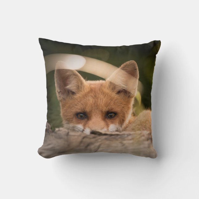 Cojín Decorativo Foto de un Pequeño Naranja Fox (Anverso)