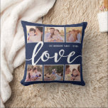 Cojín Decorativo Foto decorativa de escritura de amor moderna<br><div class="desc">Añada un toque personal a su decoración con esta elegante almohada fotográfica de Orabella Prints. En la parte posterior de la almohada hay rayas de color blanco y azul marino,  pero se pueden borrar las rayas blancas si se desea. ¡Aceptamos pedidos de color personalizado!</div>
