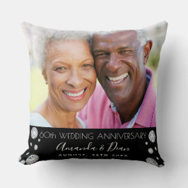Cojín Decorativo foto del 60 aniversario de bodas de diamante en ne
