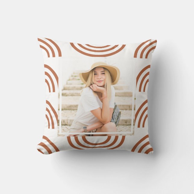 Cojín Decorativo Foto del arcoiris de Boho Terracotta (Anverso)