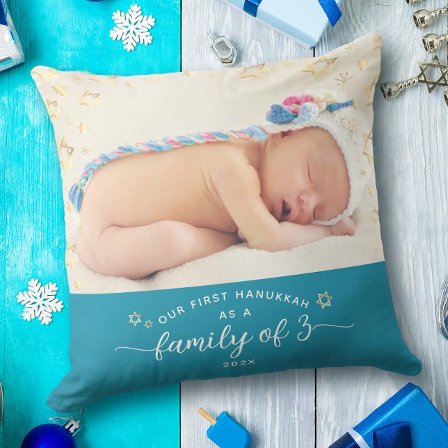 Cojín Decorativo Foto del bebé Familia Hanukkah Primera de 3 estrel (Subido por el creador)