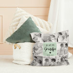 Cojín Decorativo Foto del Collage Mejor Regalo del Abuelo Pastel Mi<br><div class="desc">Esta hermosa foto de collage es la manera perfecta de expresar tu amor por tu abuelo. Con el más sincero mensaje "Te amamos abuelo" con elegantes letras en un relajante fondo de menta pastel, este artículo capta el calor y el afecto que sientes por tu abuelo. El diseño del collage...</div>