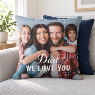Cojín Decorativo Foto del Día del Padre Papá Te Amamos