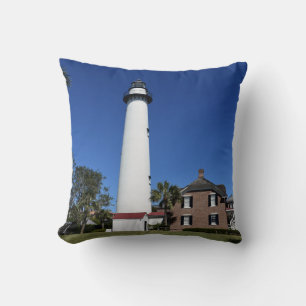 Cojín Decorativo Foto del faro de la isla de Simons en un