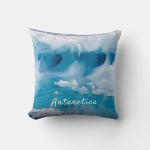 Cojín Decorativo Foto del iceberg de la Antártida con texto