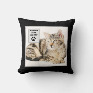 Cojín Decorativo Foto del mejor Personalizado de papá gato del mund