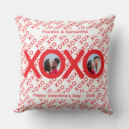 Cojín decorativo foto día de San Valentín rojo XOX