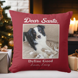 Cojín Decorativo Foto divertida de Navidad de mascotas gato perro D