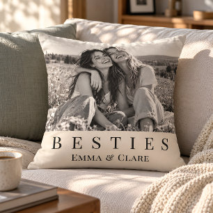 Cojín Decorativo Foto en blanco y negro de Besties personalizadas