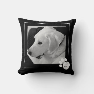 Cojín Decorativo Foto en blanco y negro de la mejor mamá del perro