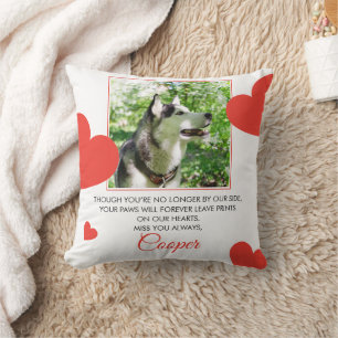 Cojín Decorativo Foto en memoria de los Mascotas modernos del coraz