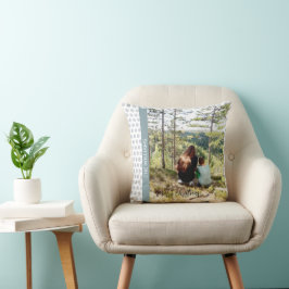 Cojín Decorativo Foto enmarcada de Navidad copos de nieve blancos y