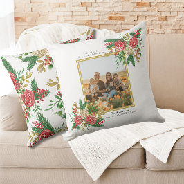 Cojín Decorativo Foto familiar de Rosas de color de agua dulce y br