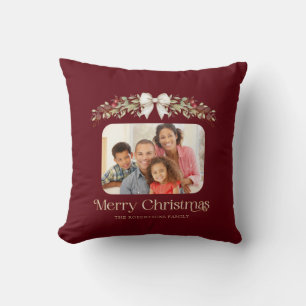 Cojín Decorativo Foto Familiar Moderno Guión Feliz Navidad